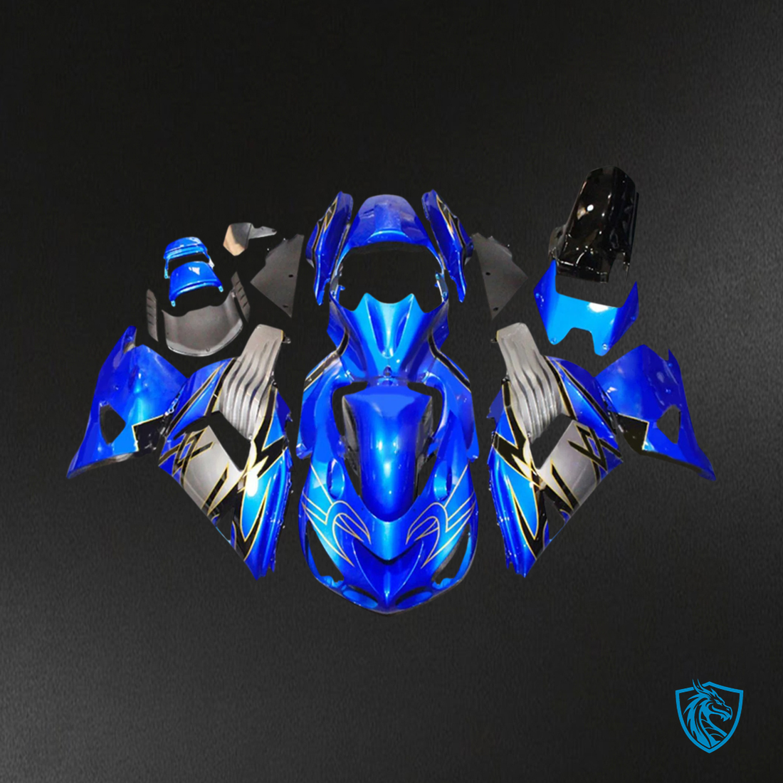 Kawasaki ZX14R (2006-2011) Blue & Gray - Fairing Kit