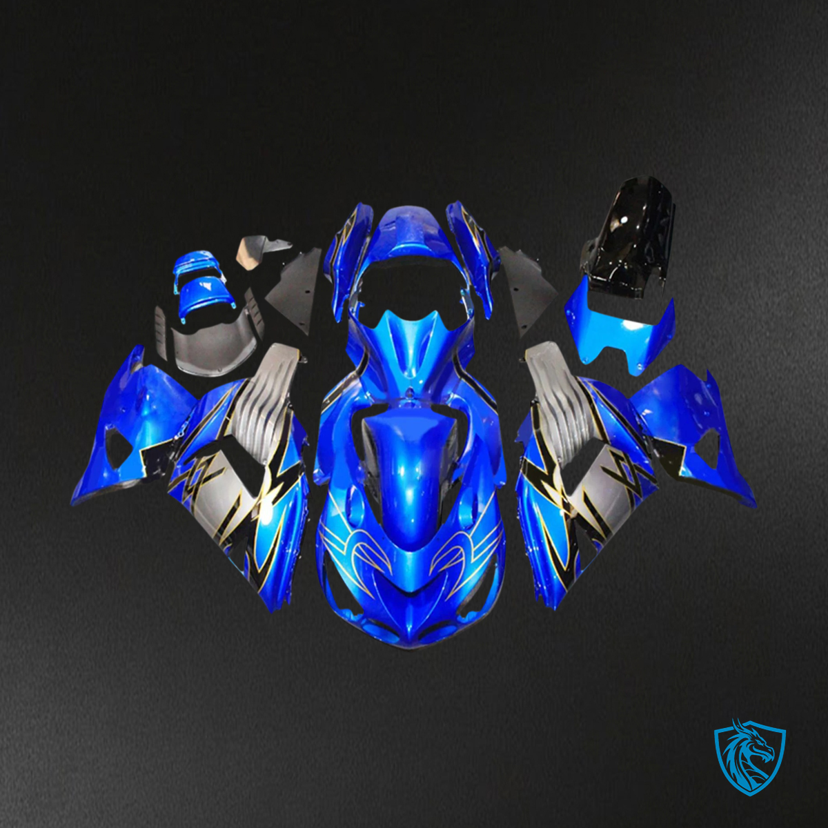 Kawasaki ZX14R (2006-2011) Blue & Gray - Fairing Kit