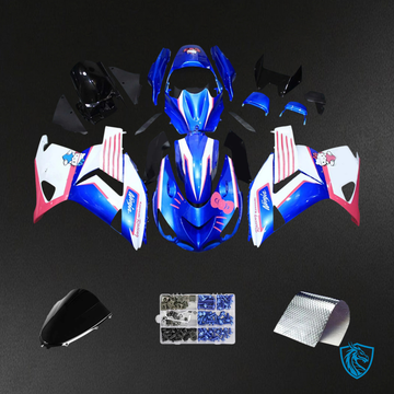 Kawasaki ZX14R (2006-2011) White, Blue & Pink - Fairing Kit