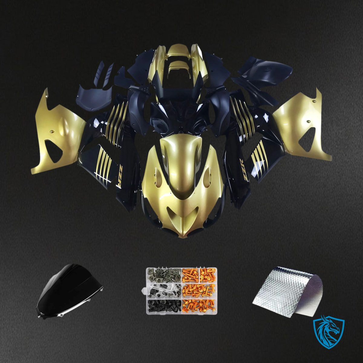 Kawasaki ZX14R (2006-2011) Gloss Gold & Black - Fairing Kit