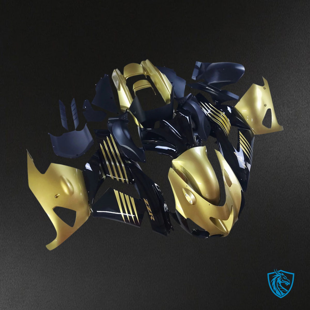 Kawasaki ZX14R (2006-2011) Gloss Gold & Black - Fairing Kit