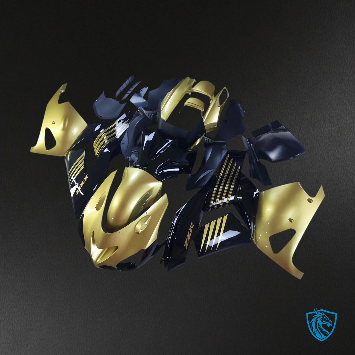 Kawasaki ZX14R (2006-2011) Gloss Gold & Black - Fairing Kit