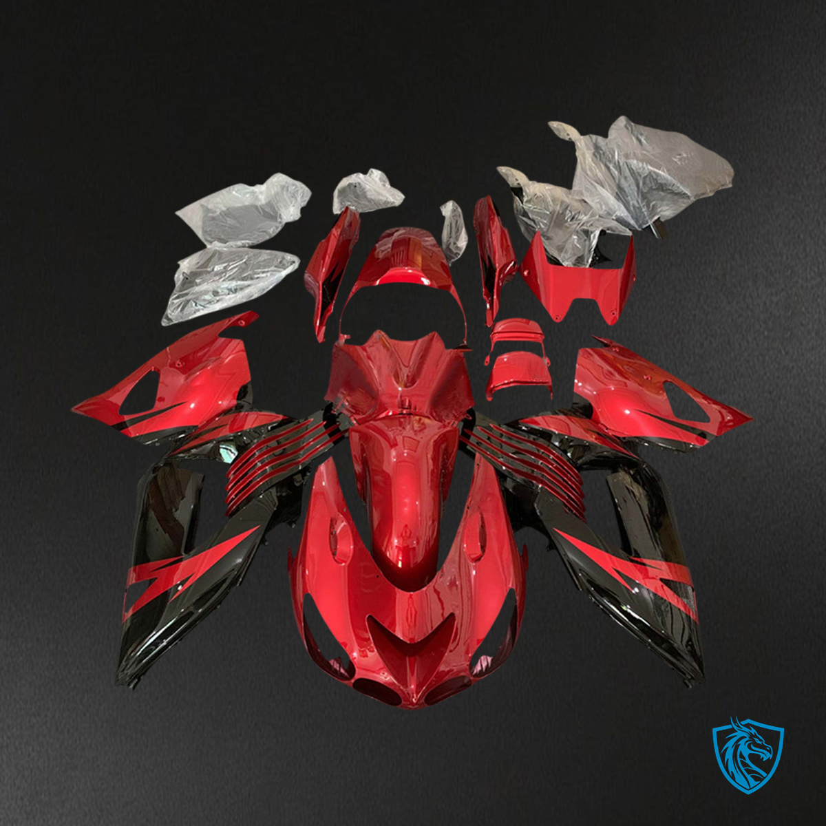 Kawasaki ZX14R (2006-2011) Gloss Red & Black - Fairing Kit
