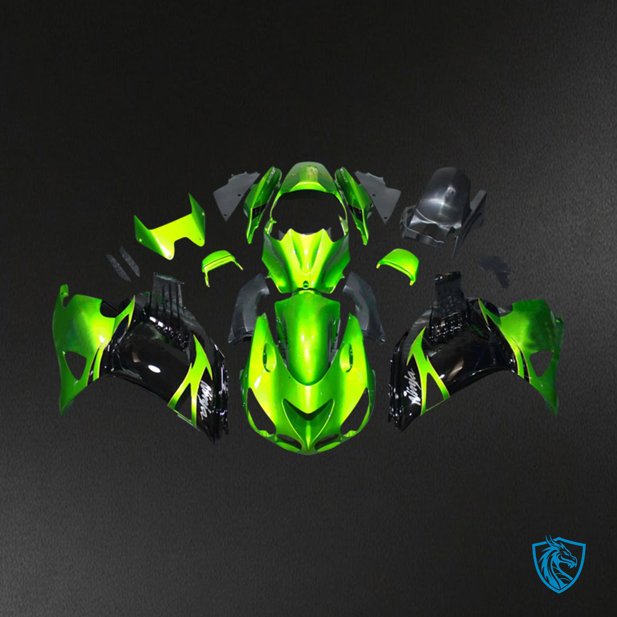 Kawasaki ZX14R (2006-2011) Green & Black - Fairing Kit