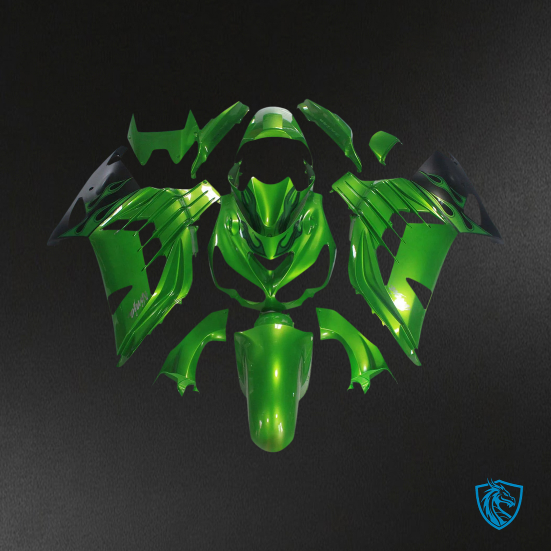 Kawasaki ZX14R (2006-2011) Green & Black - Fairing Kit