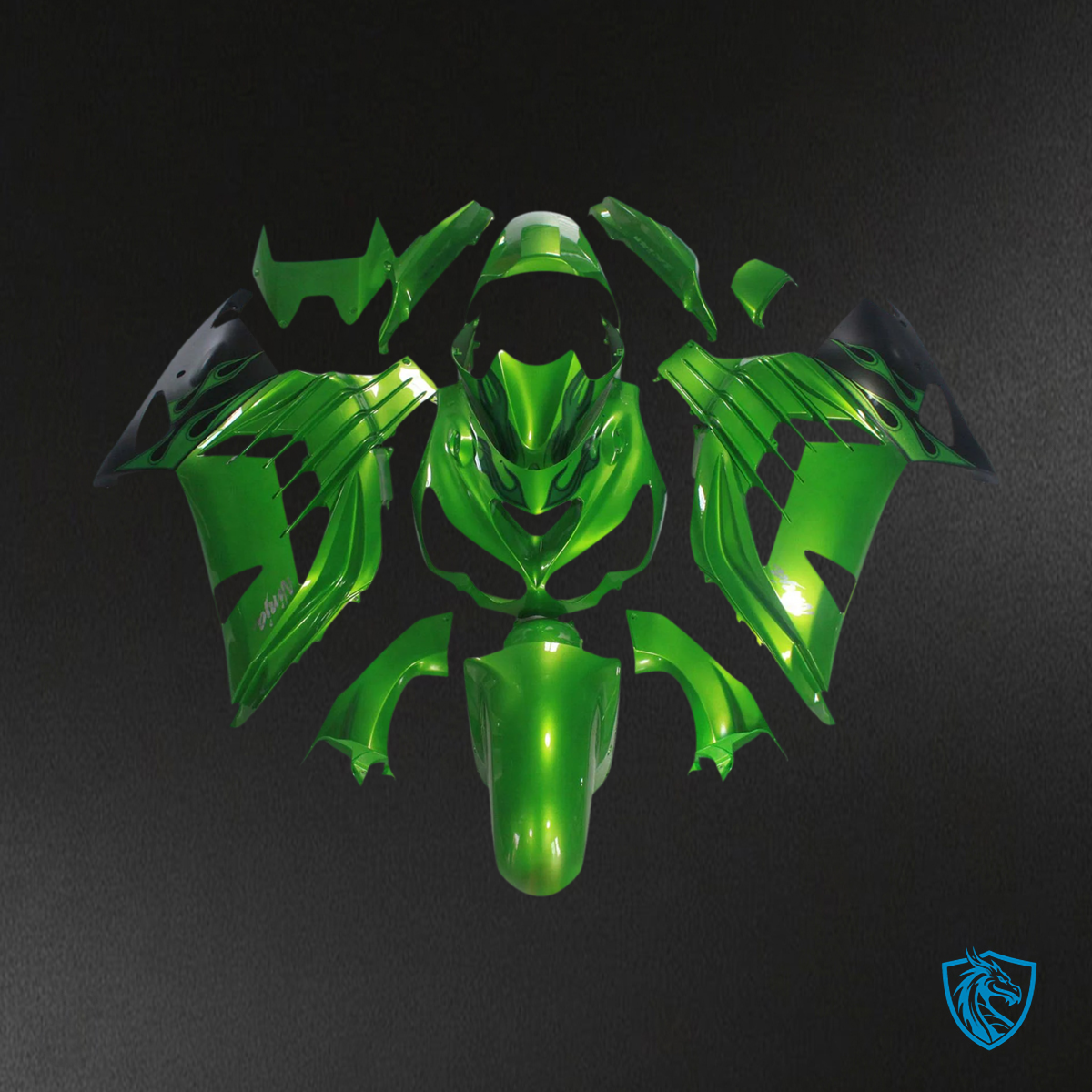 Kawasaki ZX14R (2006-2011) Green & Black - Fairing Kit