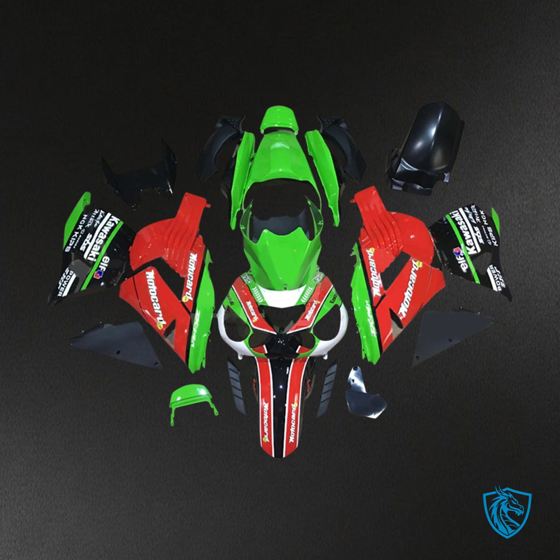 Kawasaki ZX14R (2006-2011) Green & Red - Fairing Kit