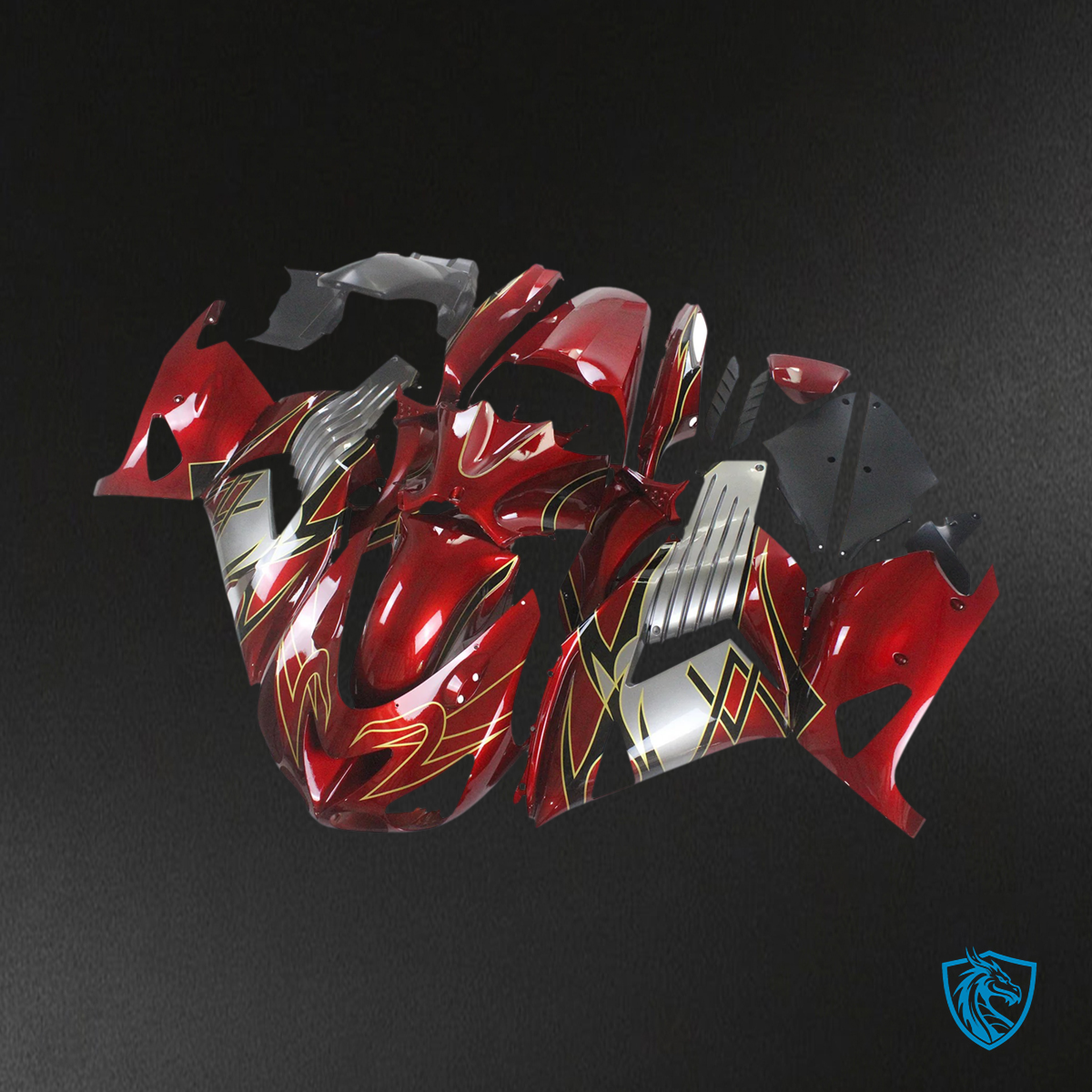 Kawasaki ZX14R (2006-2011) Red & Gray - Fairing Kit