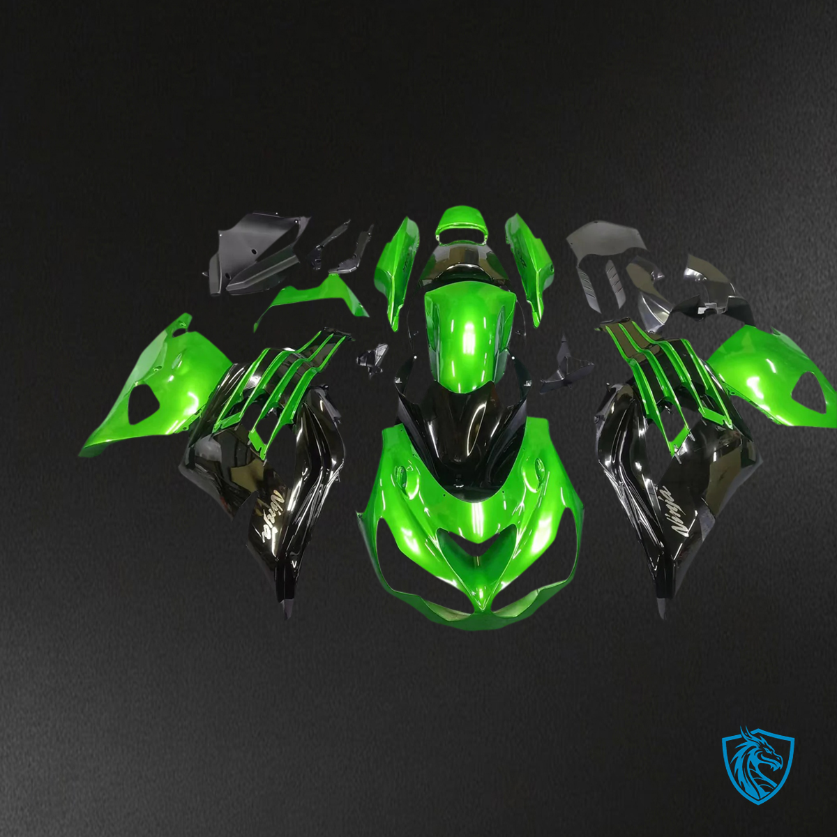 Kawasaki ZX14R (2012-2025) Black & Mix Green - Fairing Kit