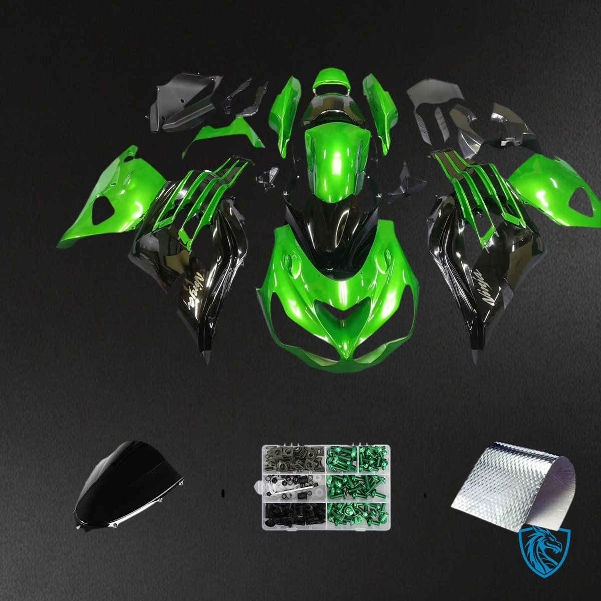 Kawasaki ZX14R (2012-2025) Black & Mix Green - Fairing Kit