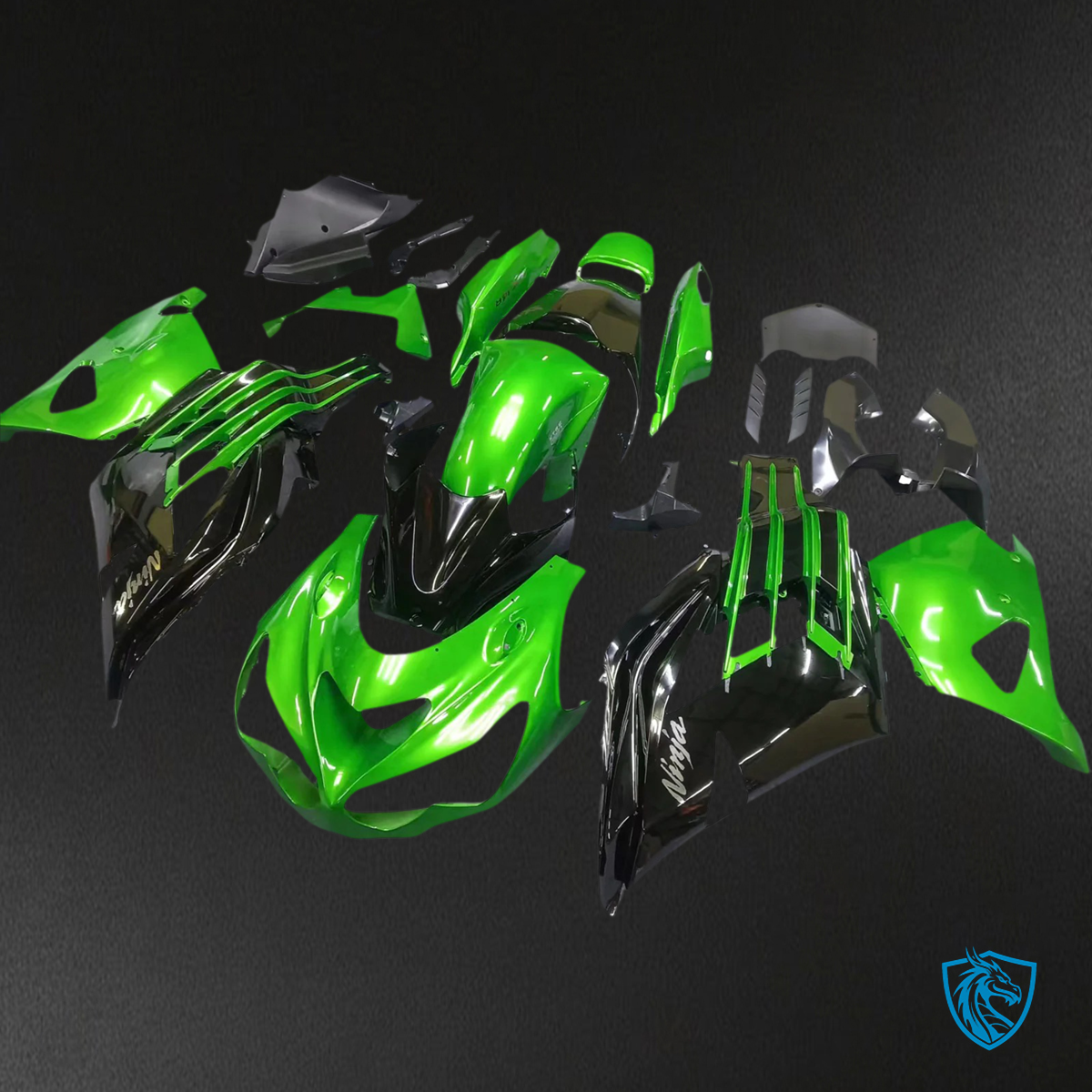 Kawasaki ZX14R (2012-2025) Black & Mix Green - Fairing Kit