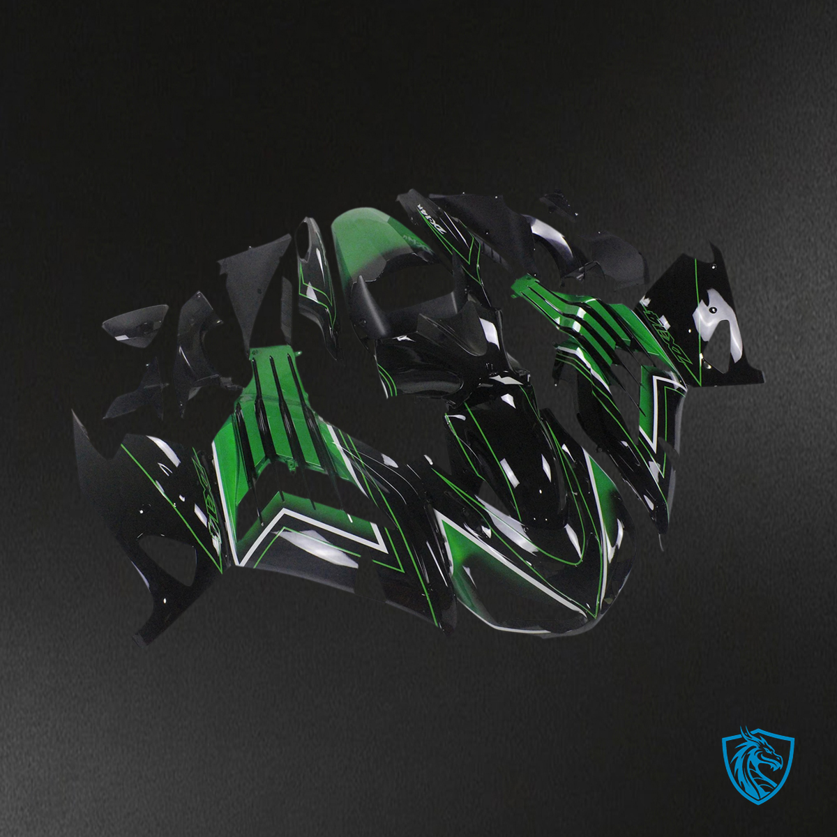 Kawasaki ZX14R (2012-2025) Black & Green - Fairing Kit