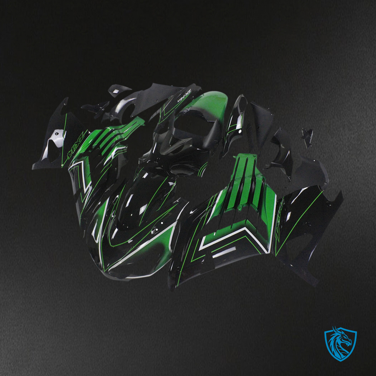 Kawasaki ZX14R (2012-2025) Black & Green - Fairing Kit