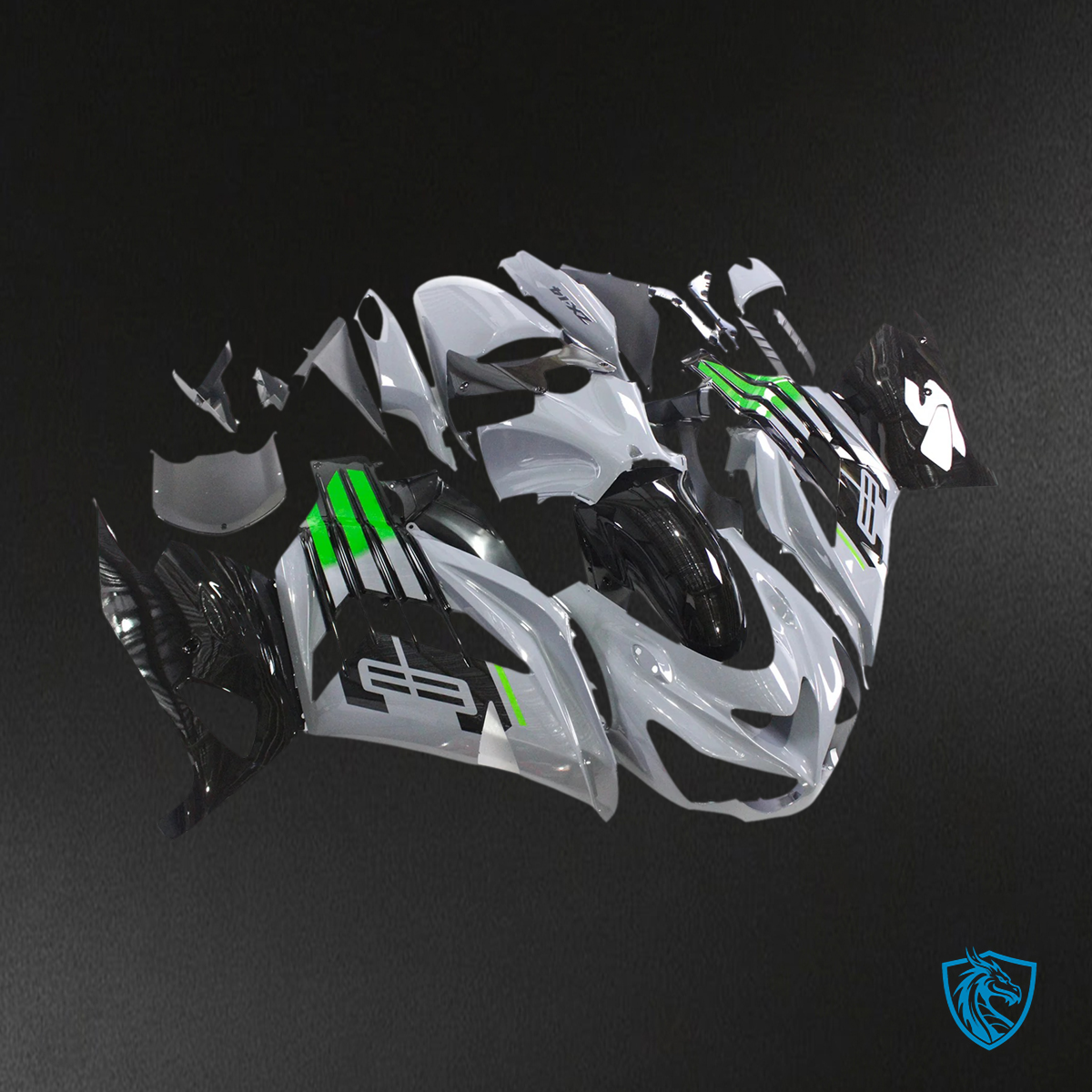 Kawasaki ZX14R (2012-2025) Gray & Black - Fairing Kit