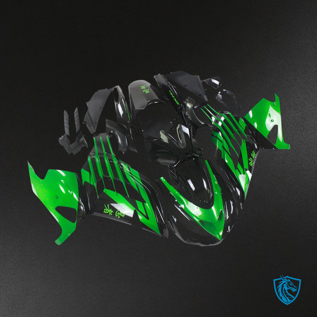 Kawasaki ZX14R (2012-2025) Green & Black - Fairing Kit