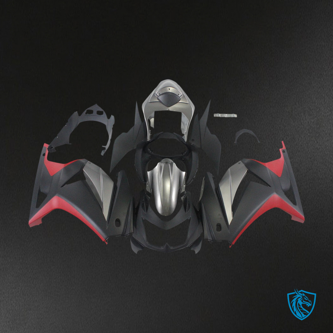 Kawasaki ZX250 (2008-2012) Matte Black & Red - Fairing Kit