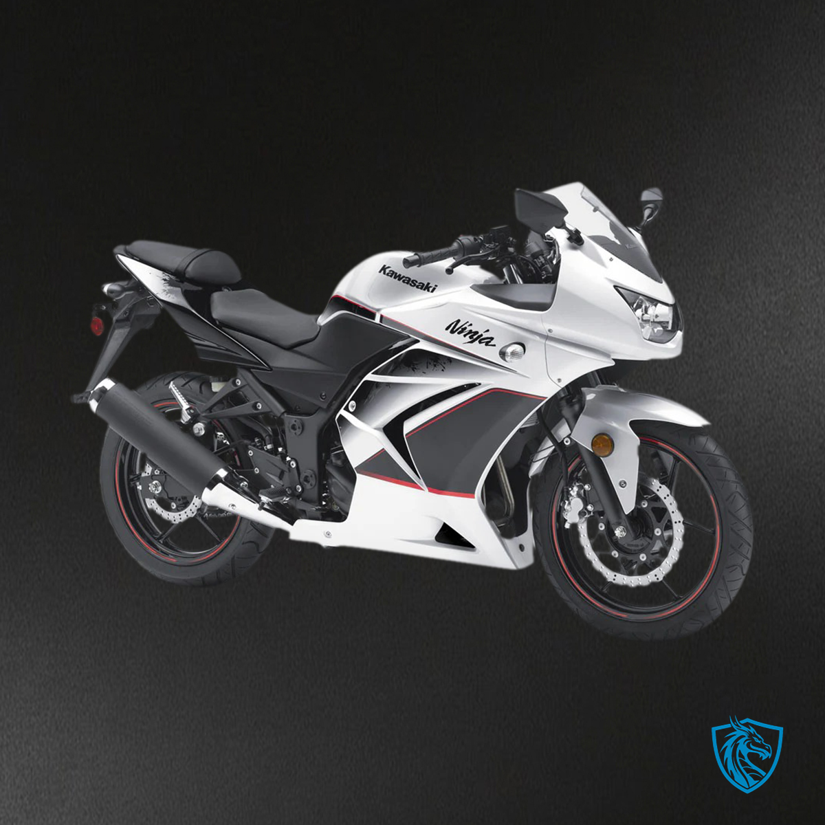 Kawasaki ZX250 (2008-2012) White & Black - Fairing Kit