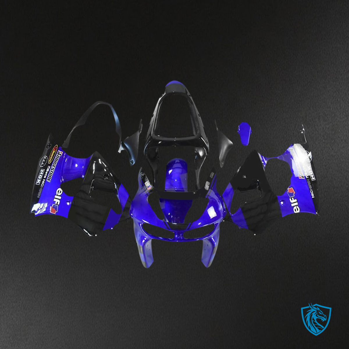 Kawasaki ZX6R (1998-1999) Black & Blue - Fairing Kit