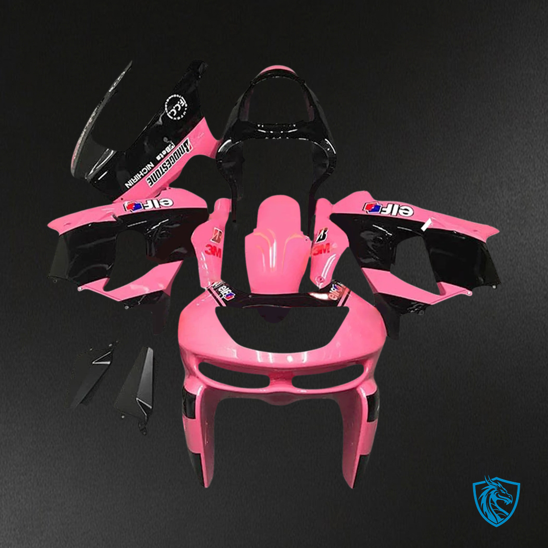 Kawasaki ZX6R (1998-1999) Black & Pink - Fairing Kit