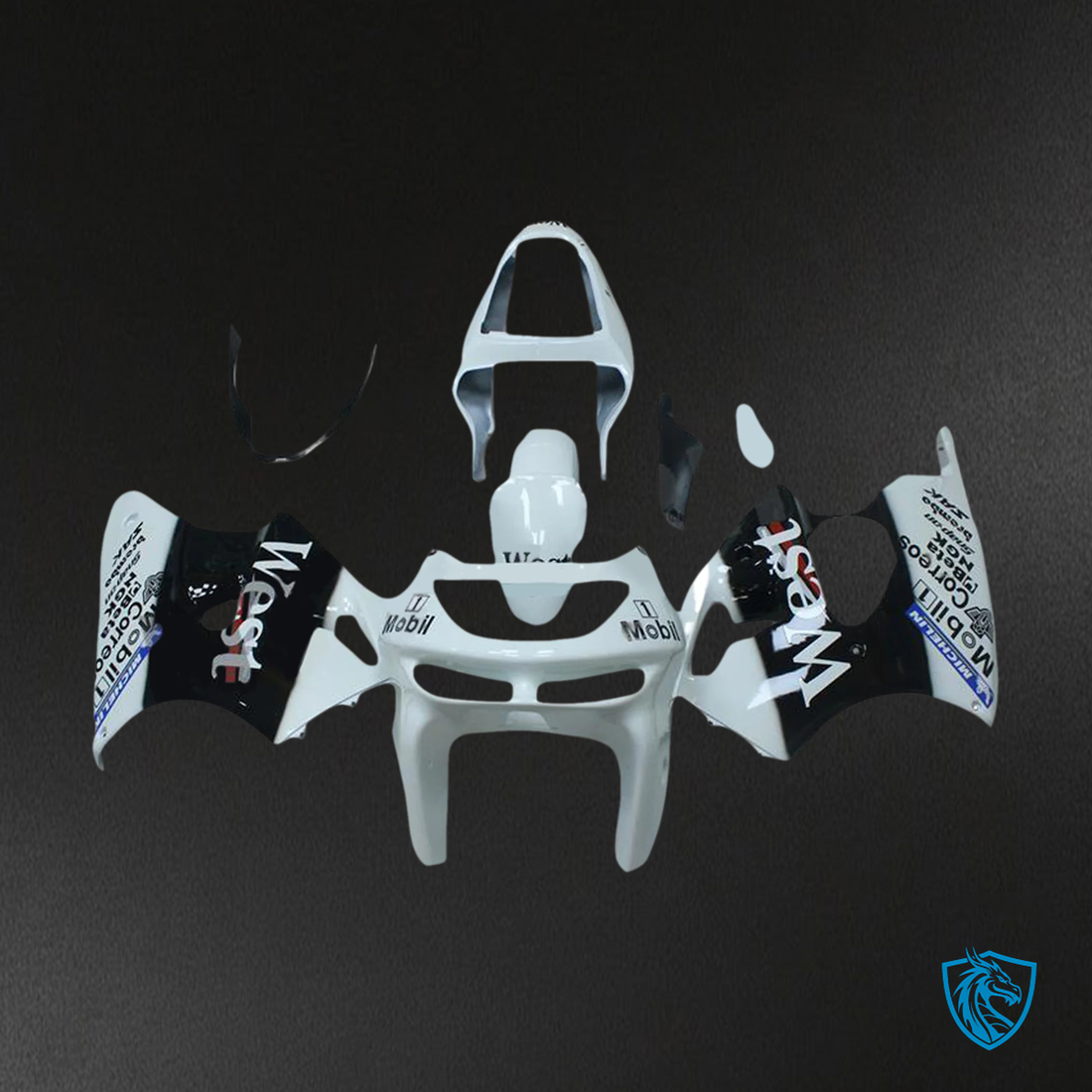 Kawasaki ZX6R (1998-1999) Black & White - Fairing Kit