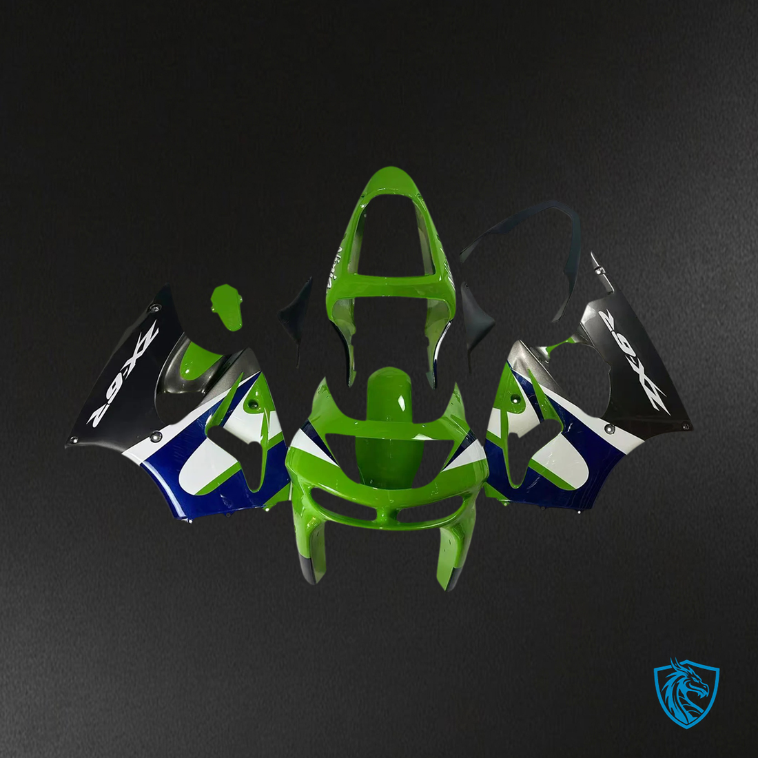 Kawasaki ZX6R (1998-1999) Green, Blue & Black - Fairing Kit