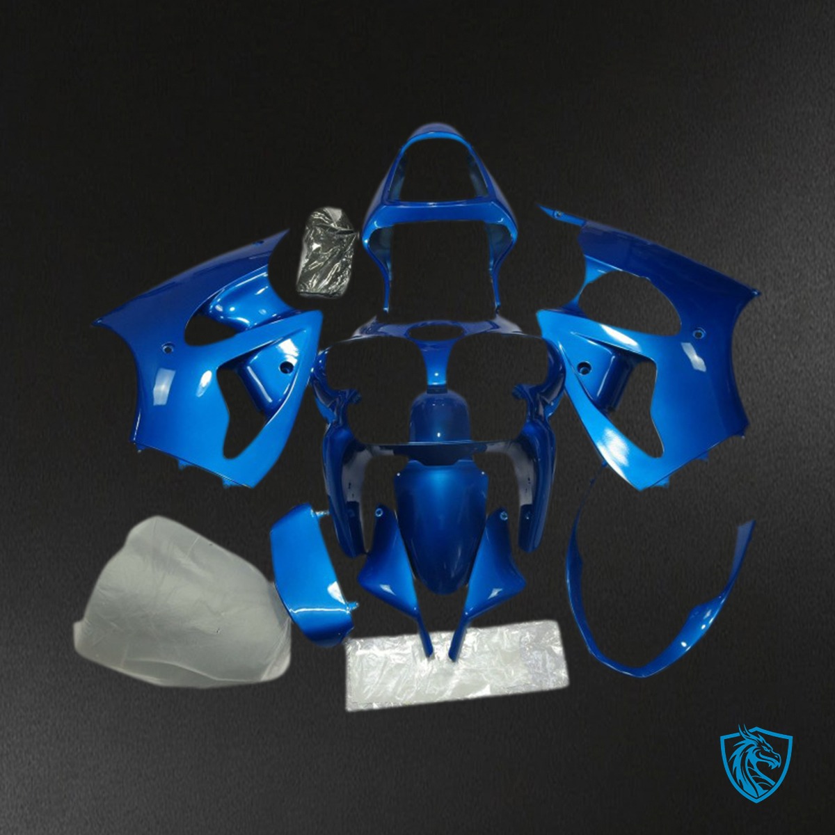 Kawasaki ZX6R (2000-2002) Blue Motorcycle - Custom ABS Fairing Kit