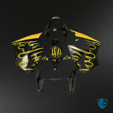 Kawasaki ZX6R (2000-2002) Gloss Black & Yellow Fairing Kit - Aftermarket ABS Bodywork