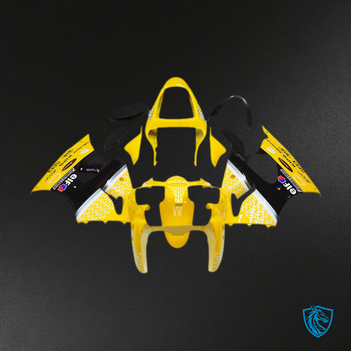 Kawasaki ZX6R (2000-2002) Glossy Yellow 1 - MERGEment Motorcycle Fairings Kit