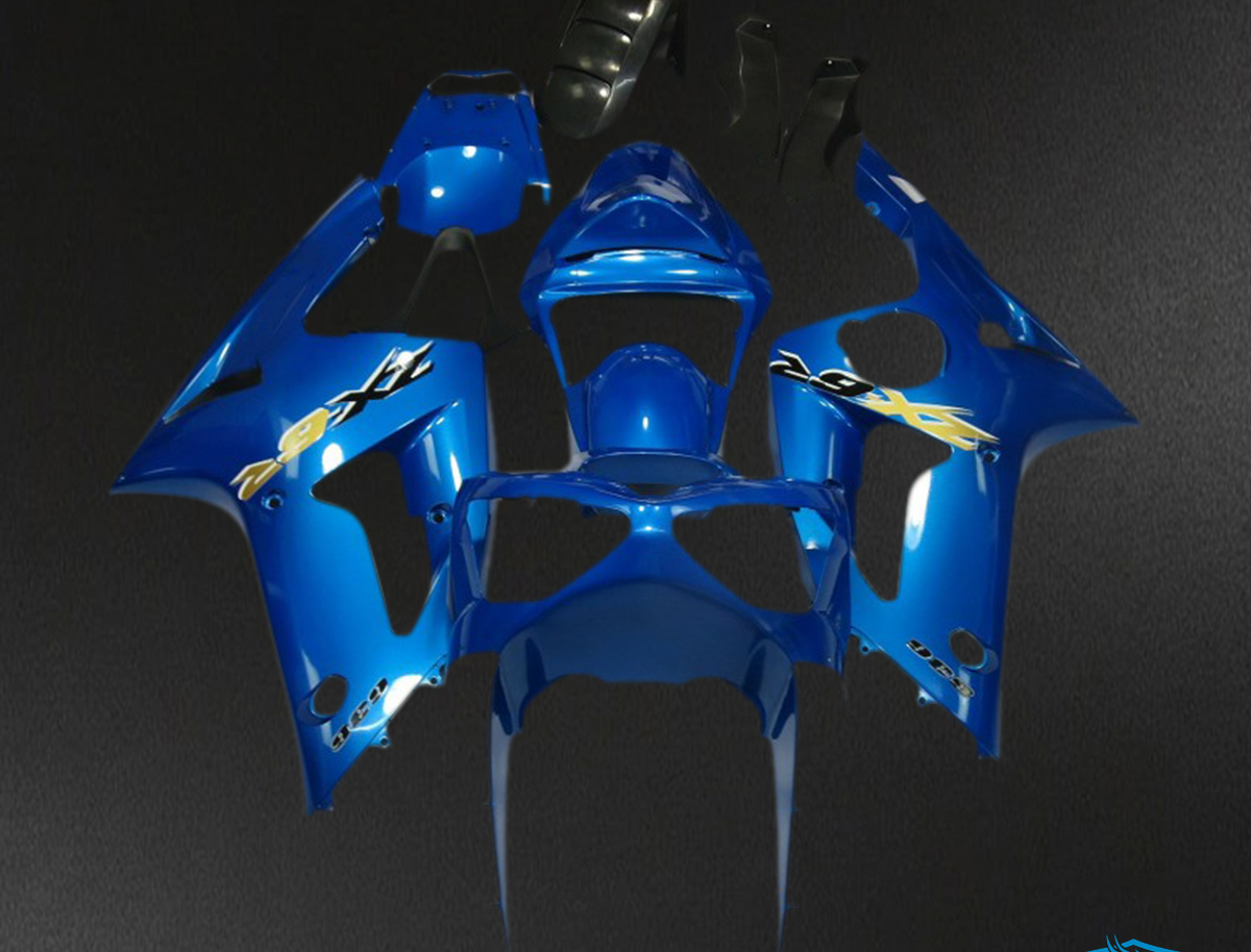 Kawasaki ZX6R (2003-2004) Blue Ninja Fairing Kit - Aftermarket ABS Bodywork