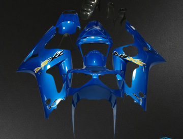 Kawasaki ZX6R (2003-2004) Blue Ninja Fairing Kit - Aftermarket ABS Bodywork
