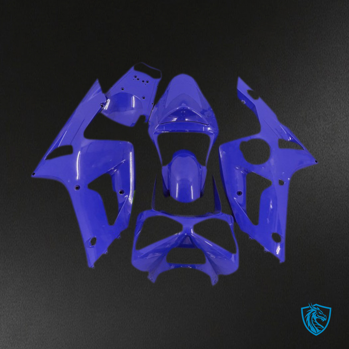 Kawasaki ZX6R (2003-2004) Deep Blue Plain Fairing Kit - Aftermarket ABS Bodywork