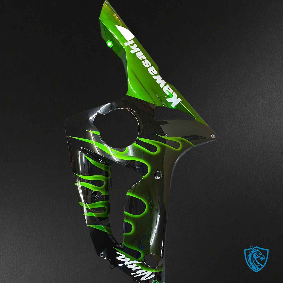 Kawasaki ZX6R (2003-2004) Black & Green  Fairing - Kit
