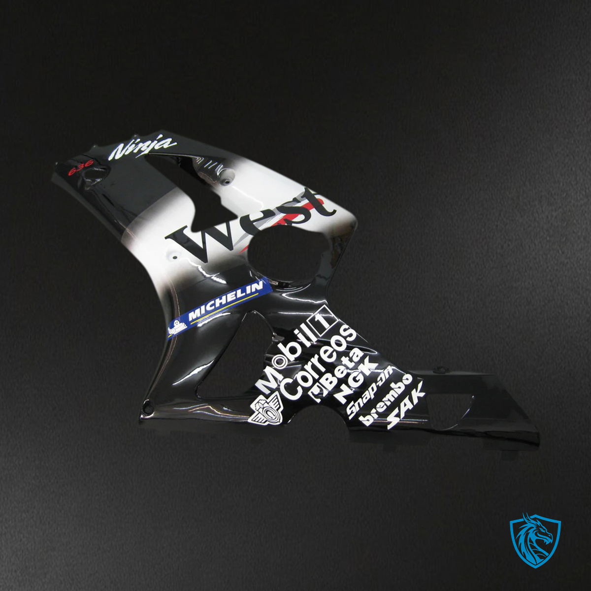 Kawasaki ZX6R (2003-2004) Black & White Fairing - Kit