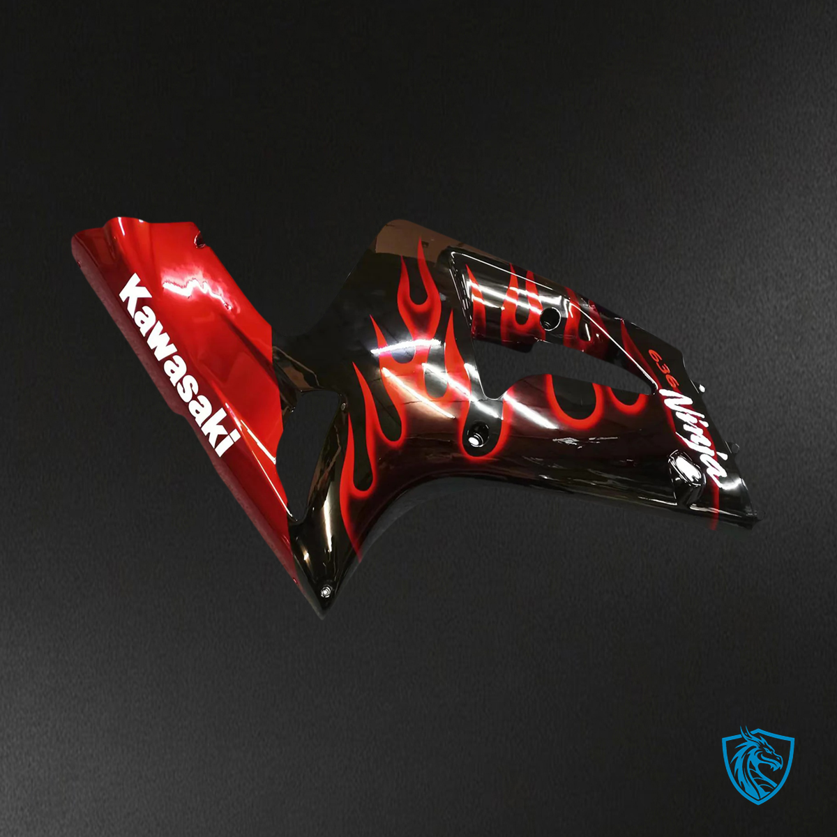 Kawasaki ZX6R (2003-2004) Black & Red Fairing - Kit