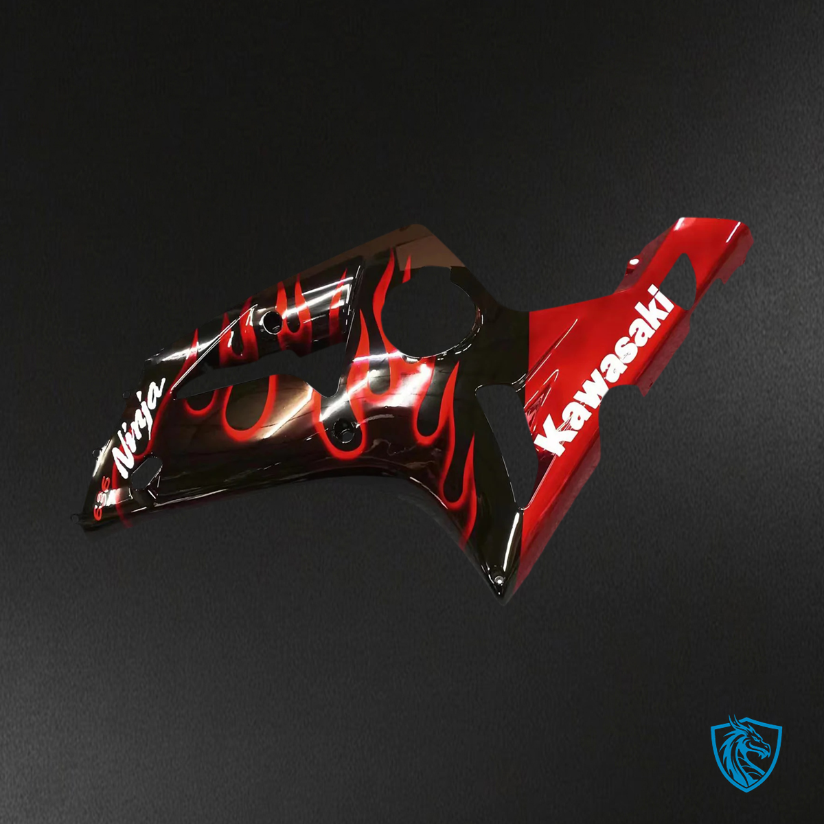 Kawasaki ZX6R (2003-2004) Black & Red Fairing - Kit