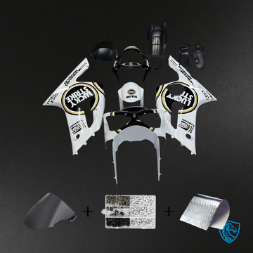 Kawasaki ZX6R (2003-2004) White Fairing - Kit