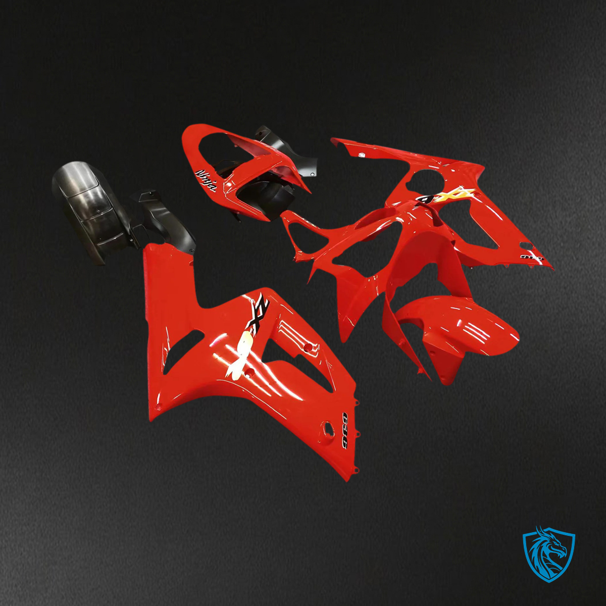 Kawasaki ZX6R (2003-2004) Red - Fairing Kit