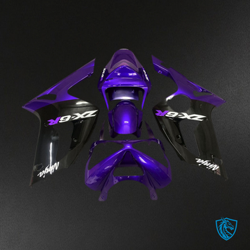 Kawasaki ZX6R (2003-2004) Gloss Purple & Black - MERGEment Motorcycle Fairings Kit