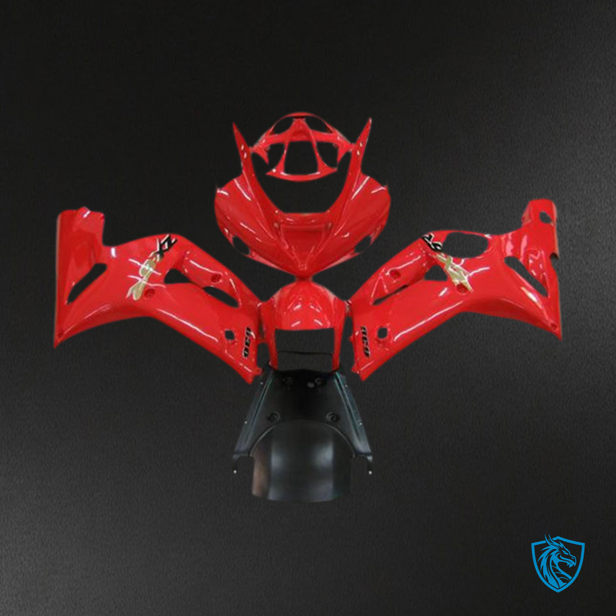 Kawasaki ZX6R (2003-2004) Red Glossy Fairing Kit - Aftermarket ABS Bodywork