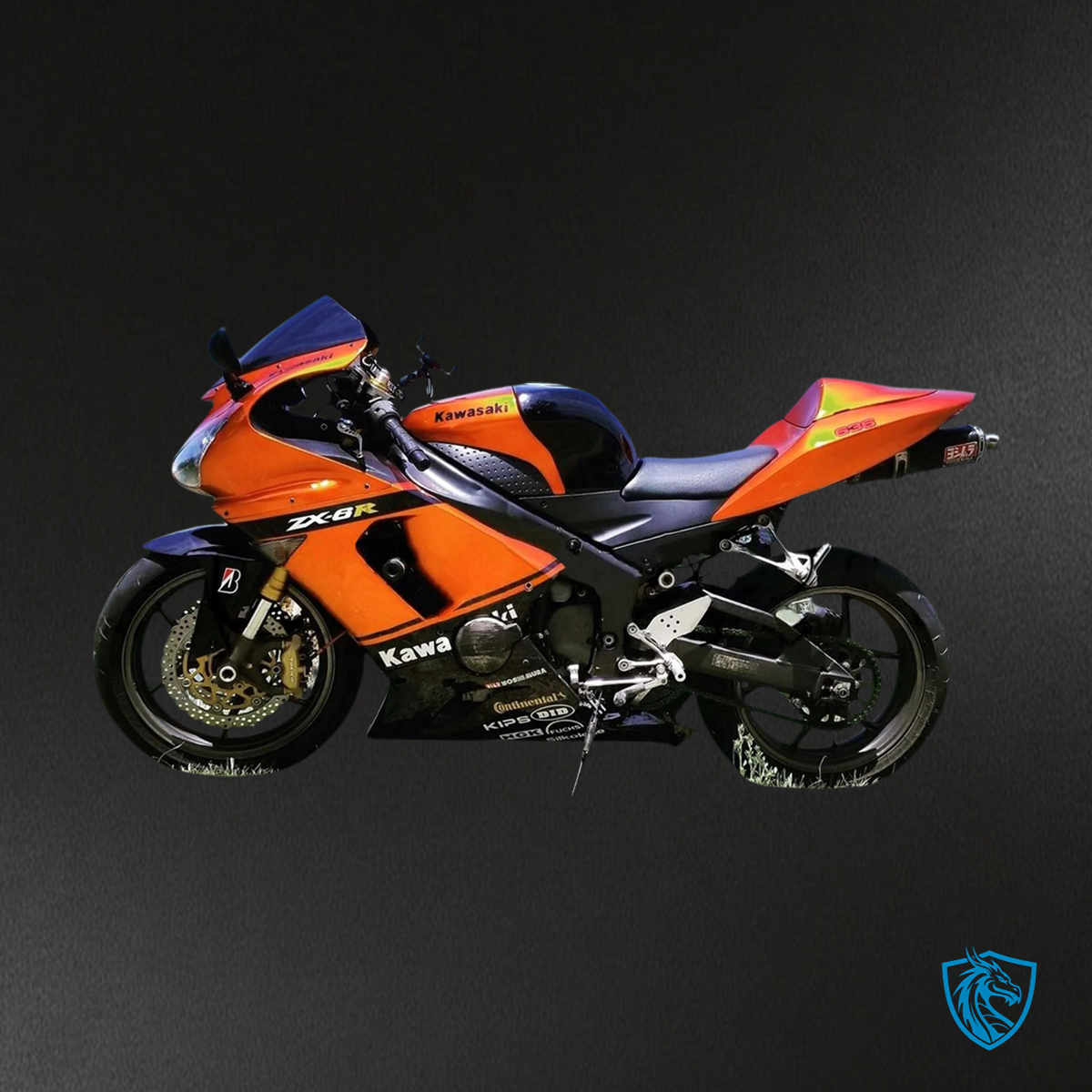Kawasaki ZX6R (2005-2006) Black & Orange Mix - Fairing Kit