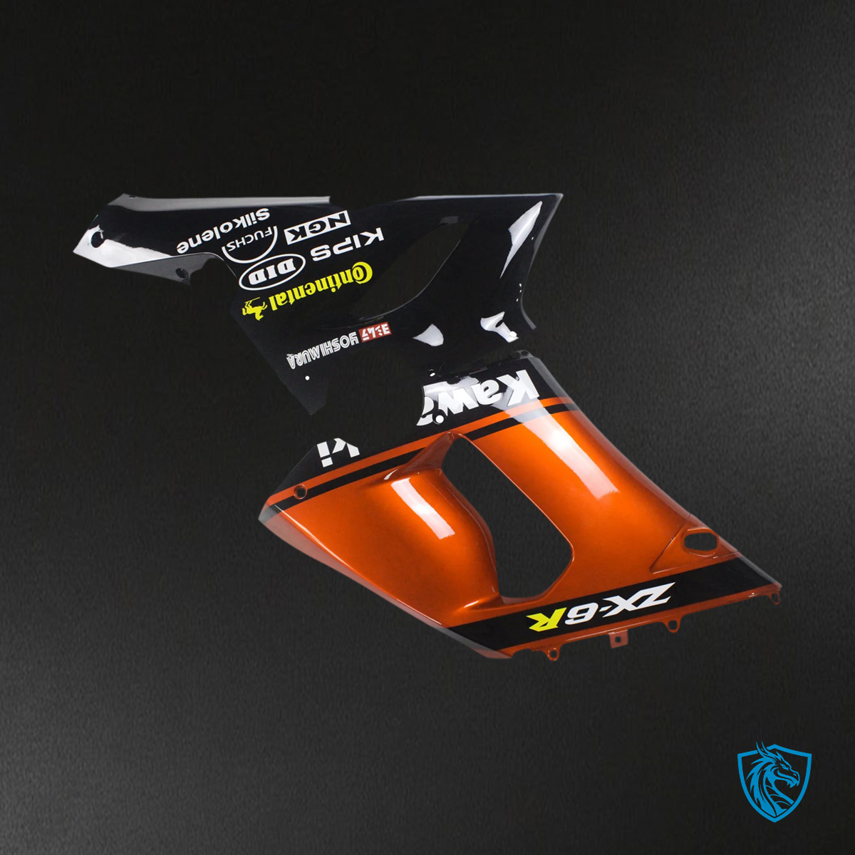 Kawasaki ZX6R (2005-2006) Black & Orange Mix - Fairing Kit