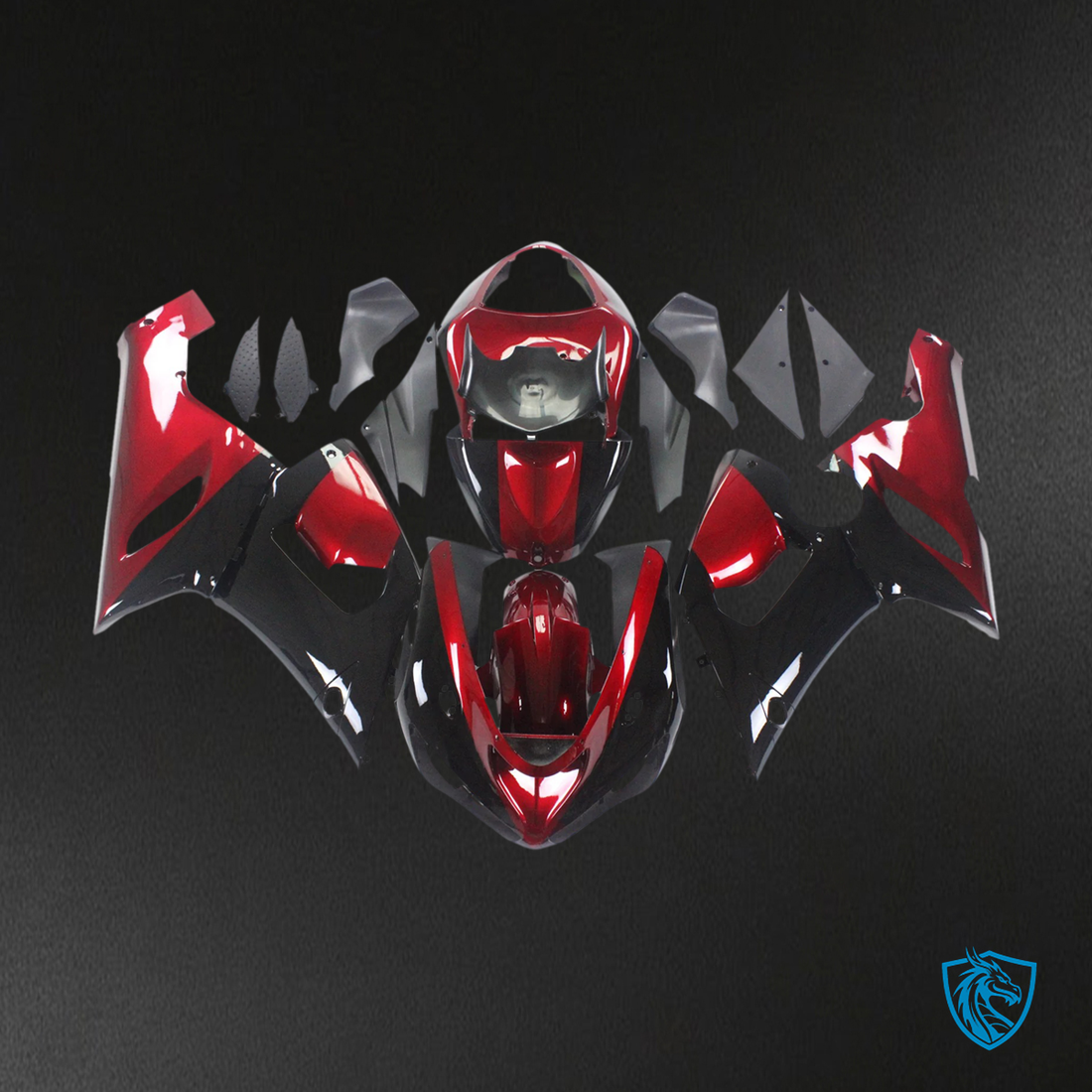 Kawasaki ZX6R (2005-2006) Black & Red - Fairing Kit