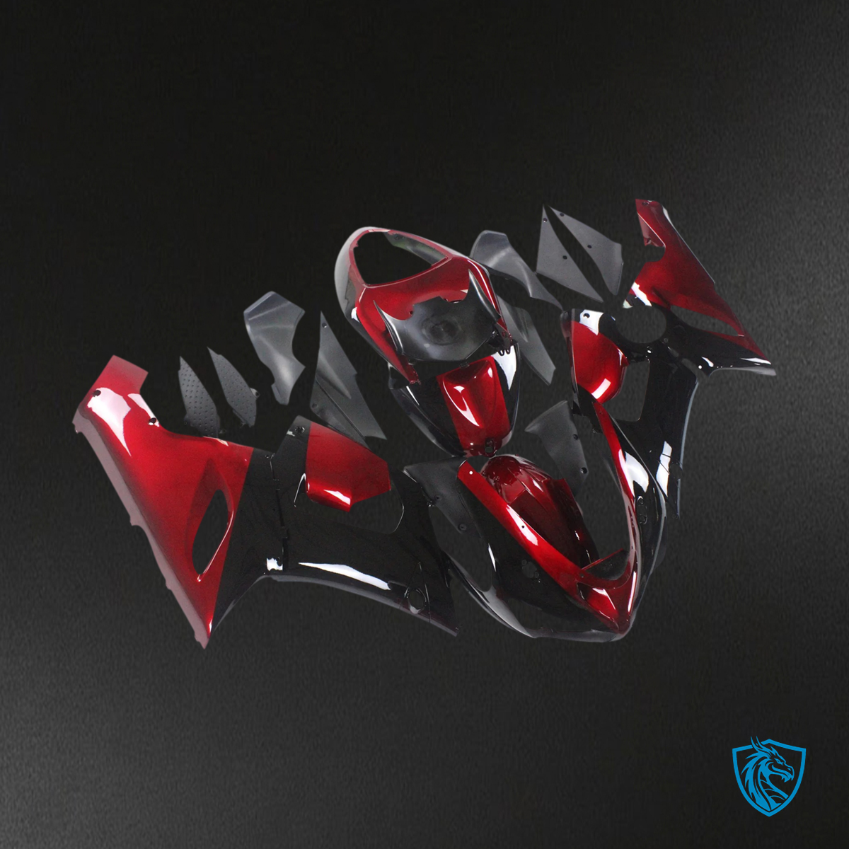 Kawasaki ZX6R (2005-2006) Black & Red - Fairing Kit