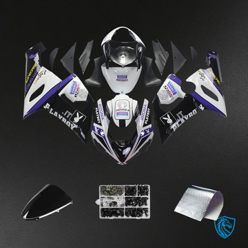 Kawasaki ZX6R (2005-2006) Black & White Playboy - Fairing Kit