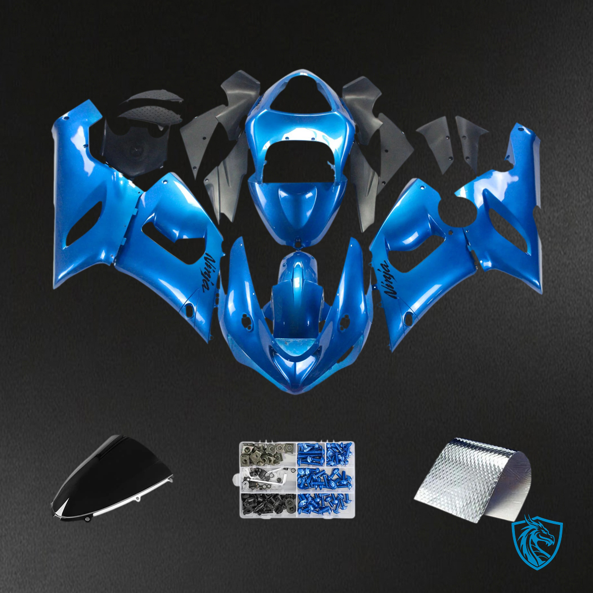 Kawasaki ZX6R (2005-2006) Gloss Blue - Fairing Kit