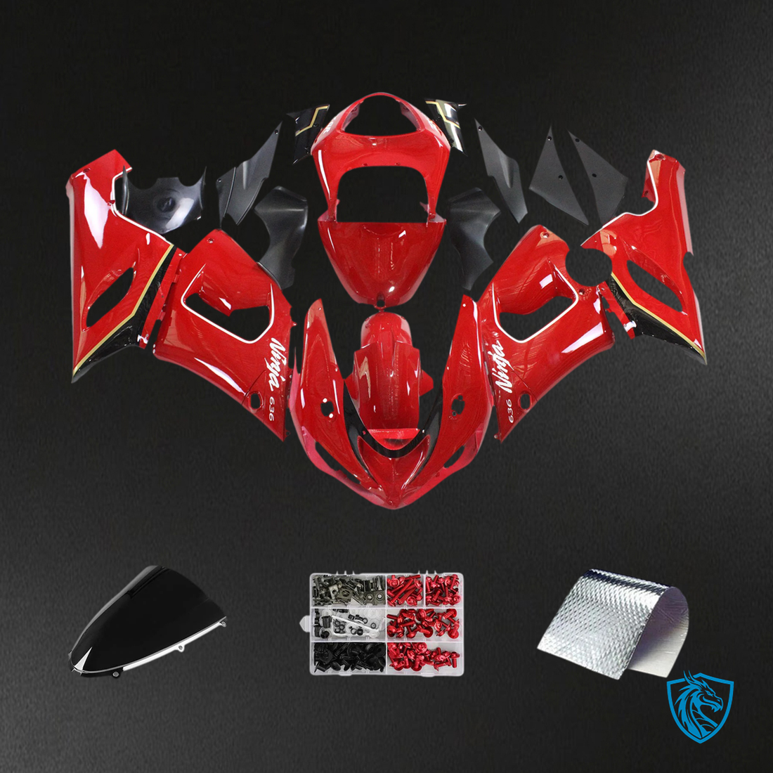 Kawasaki ZX6R (2005-2006) Red - Fairing Kit