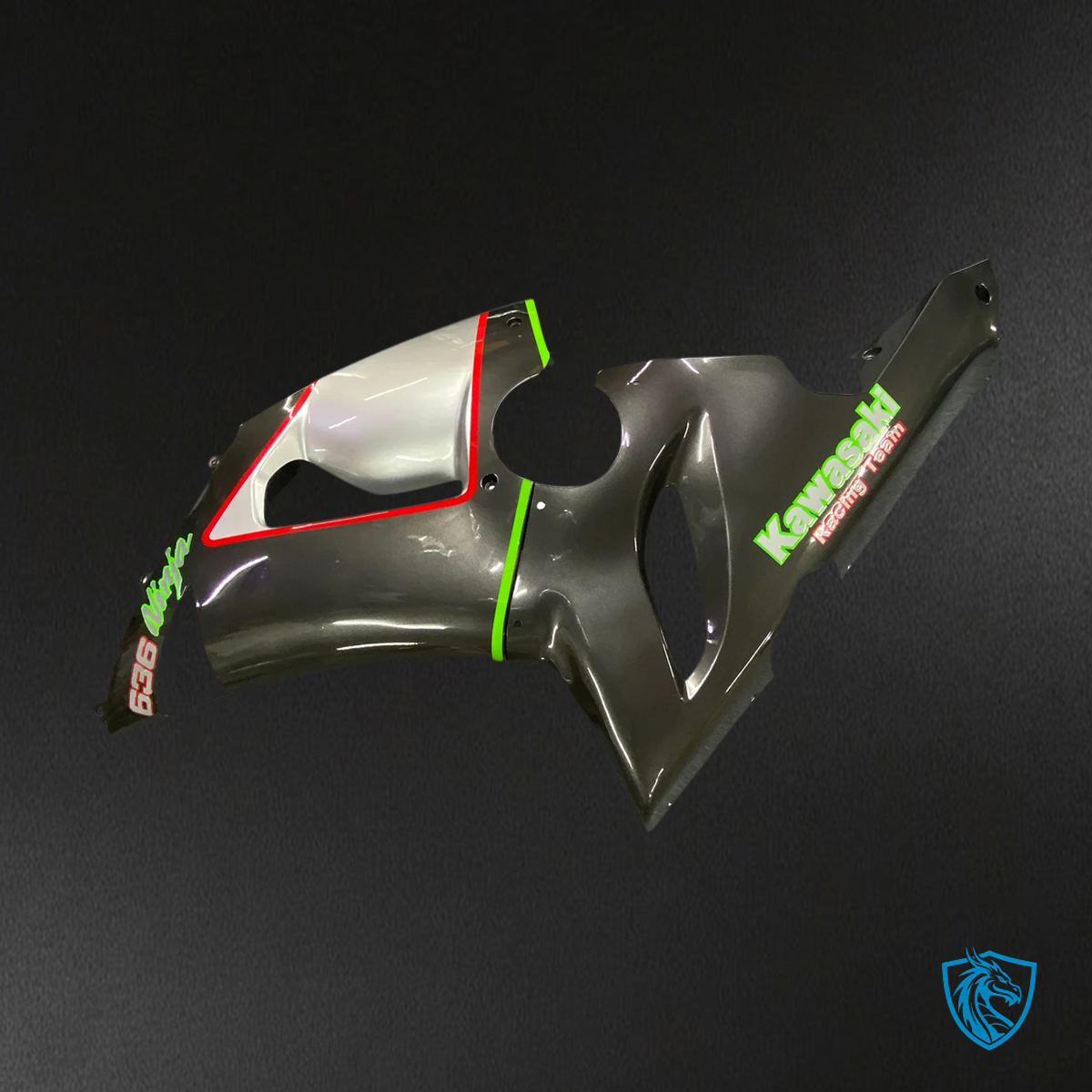 Kawasaki ZX6R (2005-2006) Red Green Line & Black - Fairing Kit