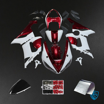 Kawasaki ZX6R (2005-2006) White & Red - Fairing Kit