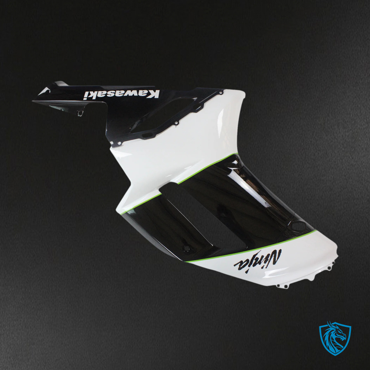 Kawasaki ZX6R (2007-2008) Black & White - Fairing Kit
