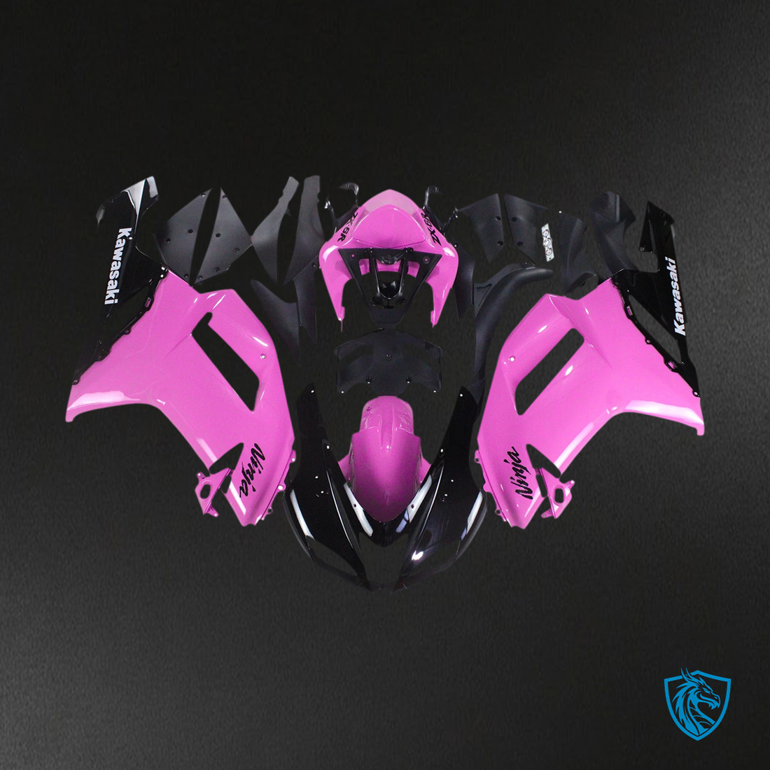 Kawasaki ZX6R (2007-2008) Black & pink - Fairing Kit